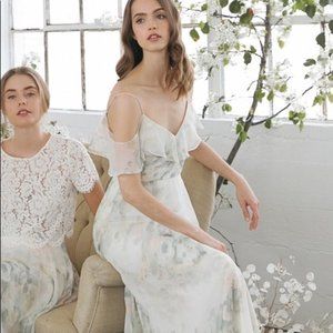 Jenny Yoo Mila Dress Ivory Sage Vintage Floral